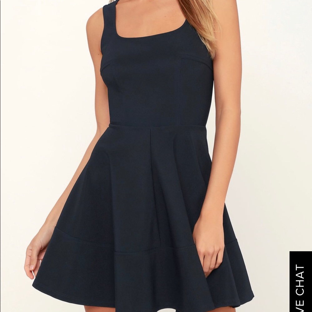 Lulu’s Dark Navy A-Line Style/Flowy Dress